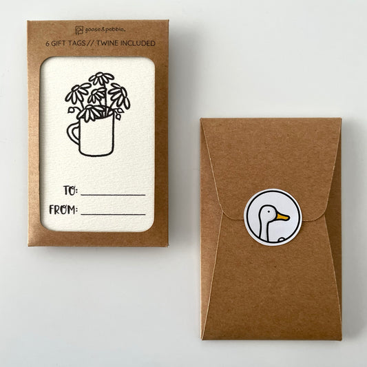 Daisies in a Cup Gift Tags