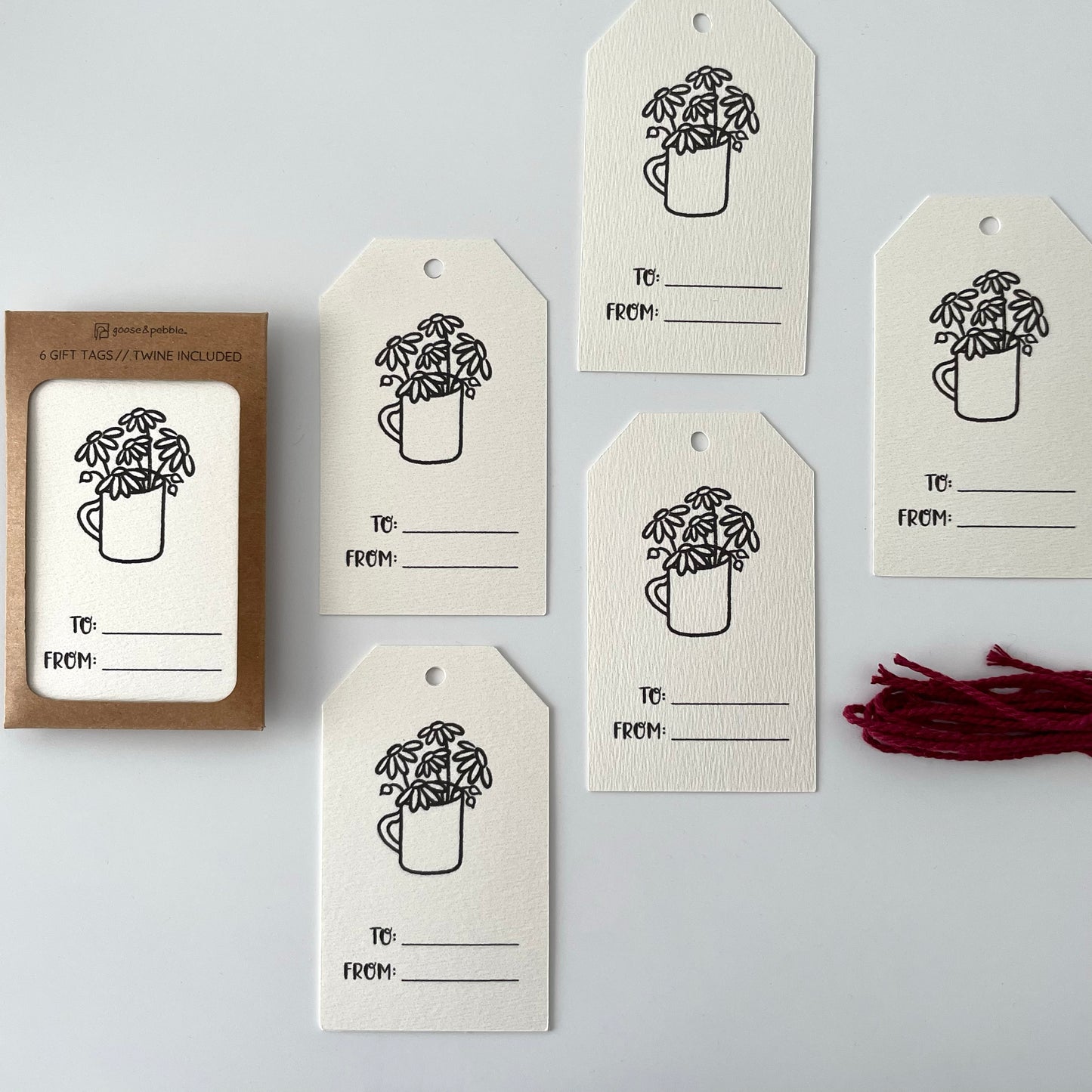 Daisies in a Cup Gift Tags