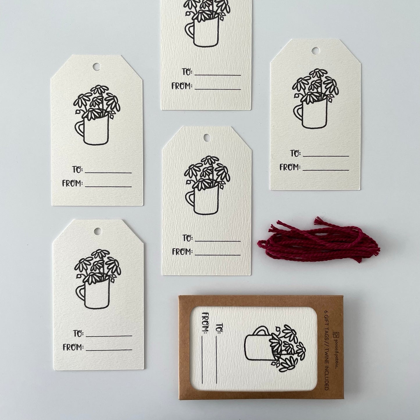Daisies in a Cup Gift Tags