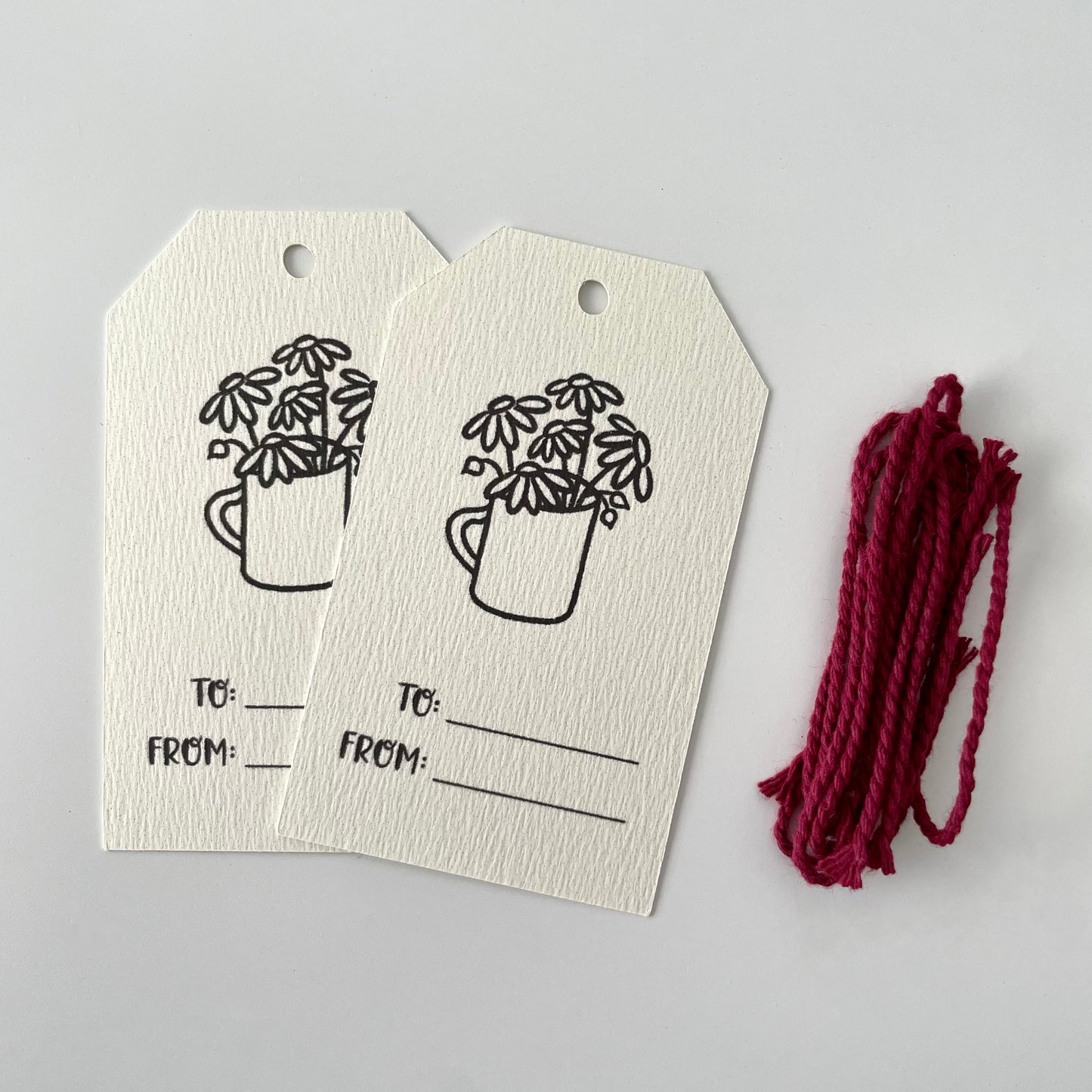 Daisies in a Cup Gift Tags