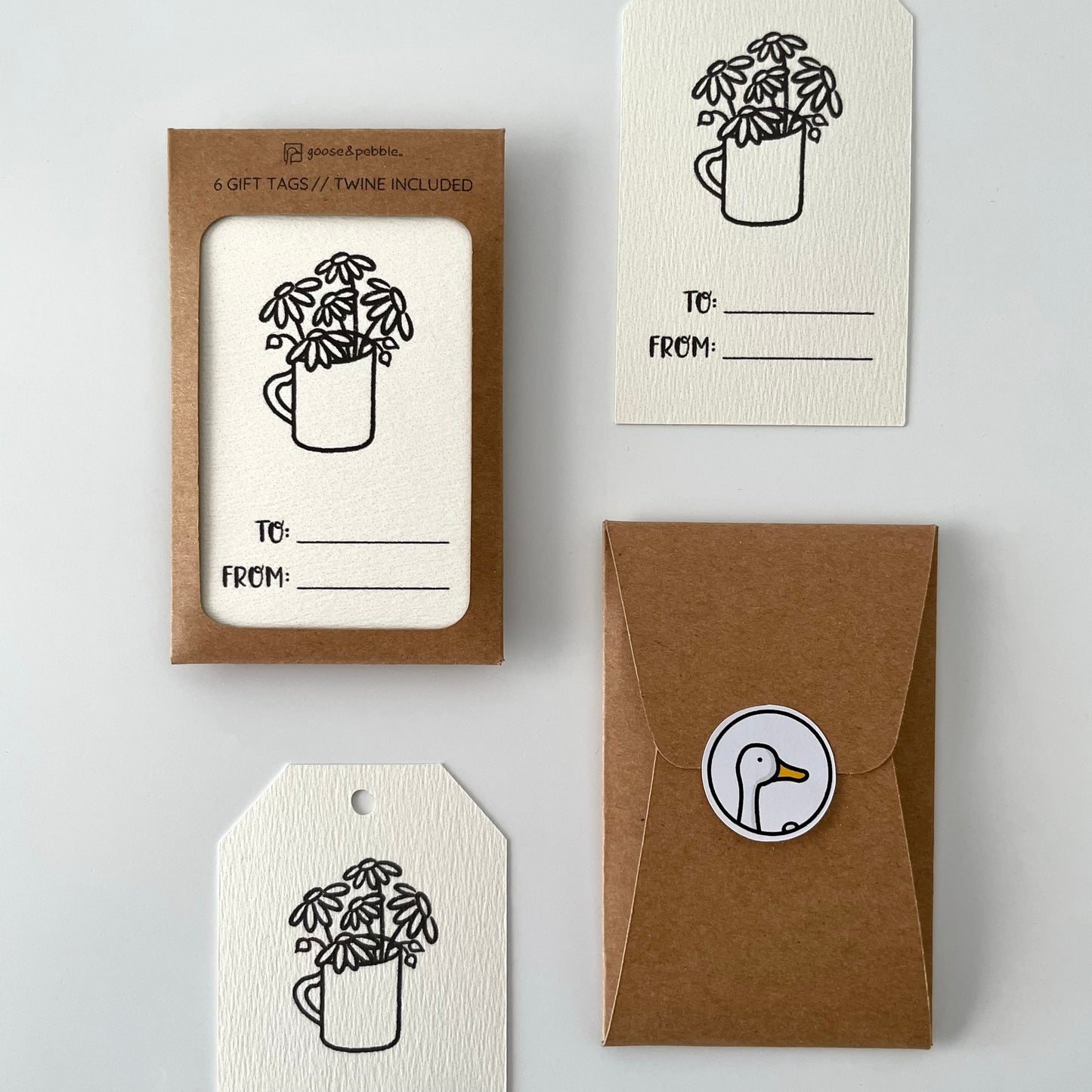 Daisies in a Cup Gift Tags