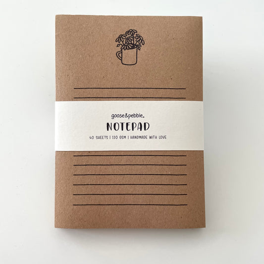 Daisies In A Cup Kraft A6 Notepad