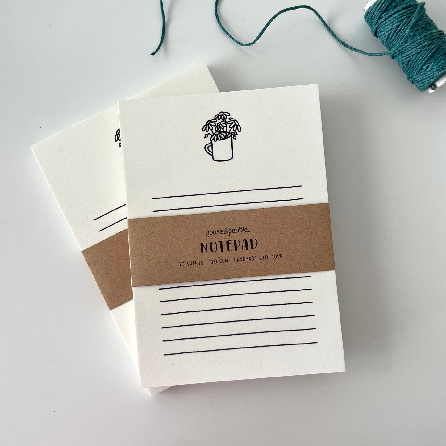 Daisies In A Cup Cream A6 Notepad