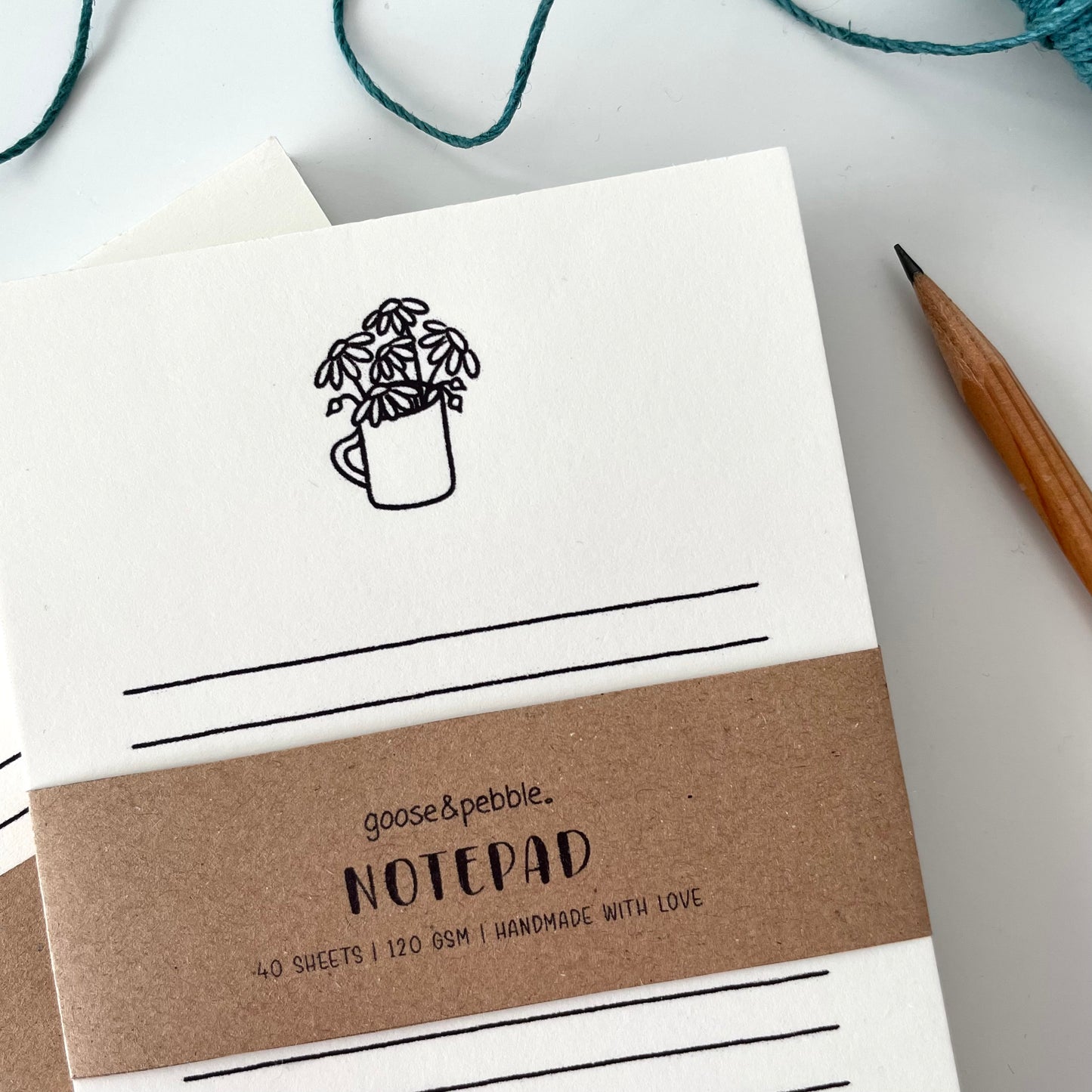 Daisies In A Cup Cream A6 Notepad
