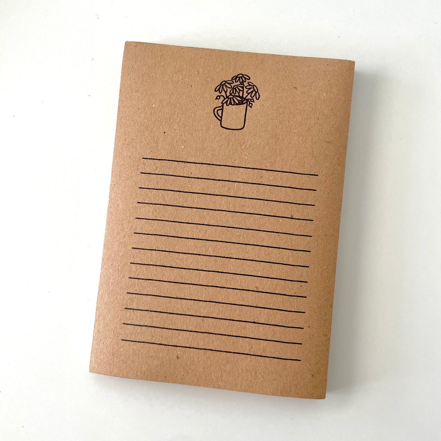 Daisies In A Cup Kraft A6 Notepad