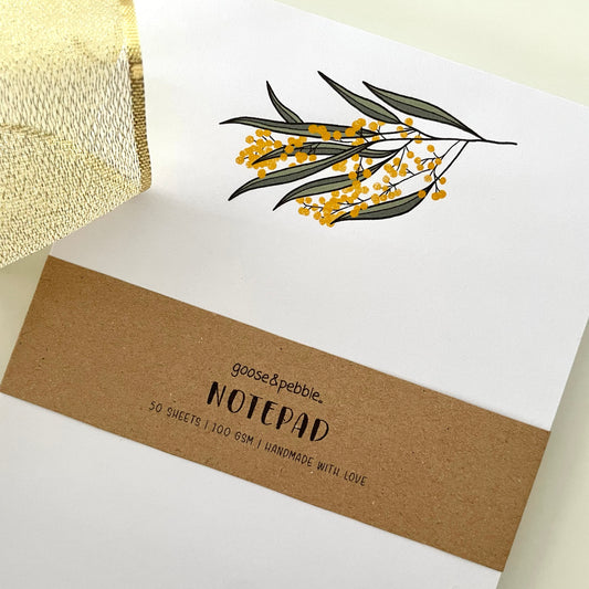 Golden Wattle Unlined Notepad