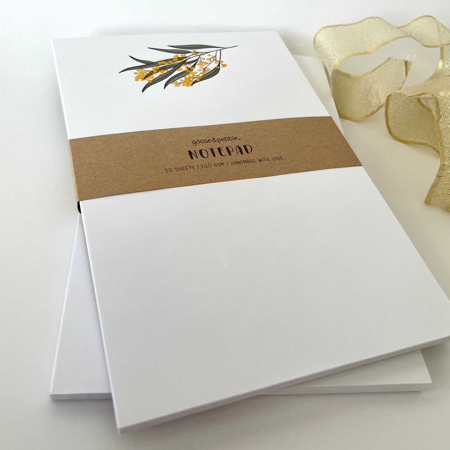 Golden Wattle Unlined Notepad