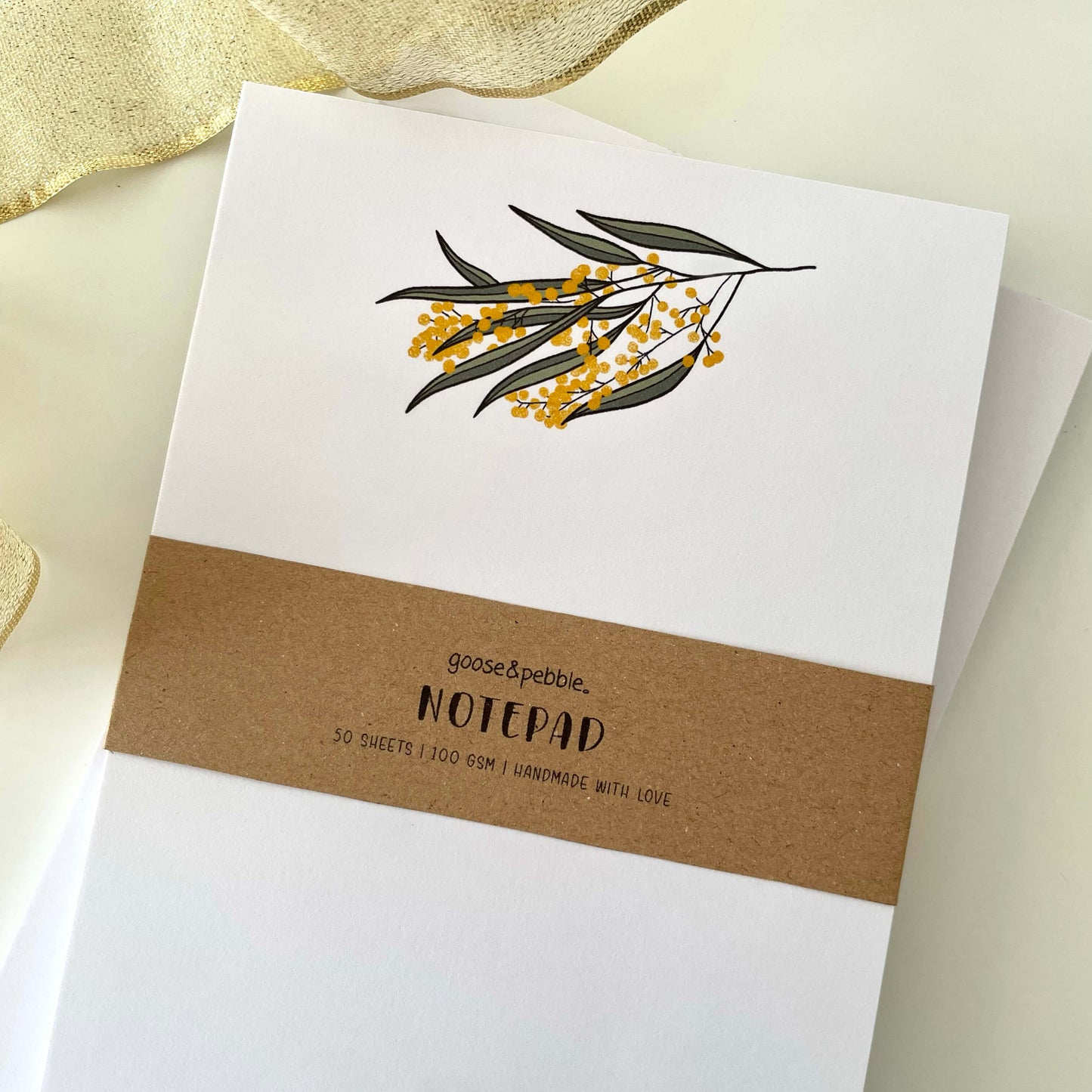 Golden Wattle Unlined Notepad