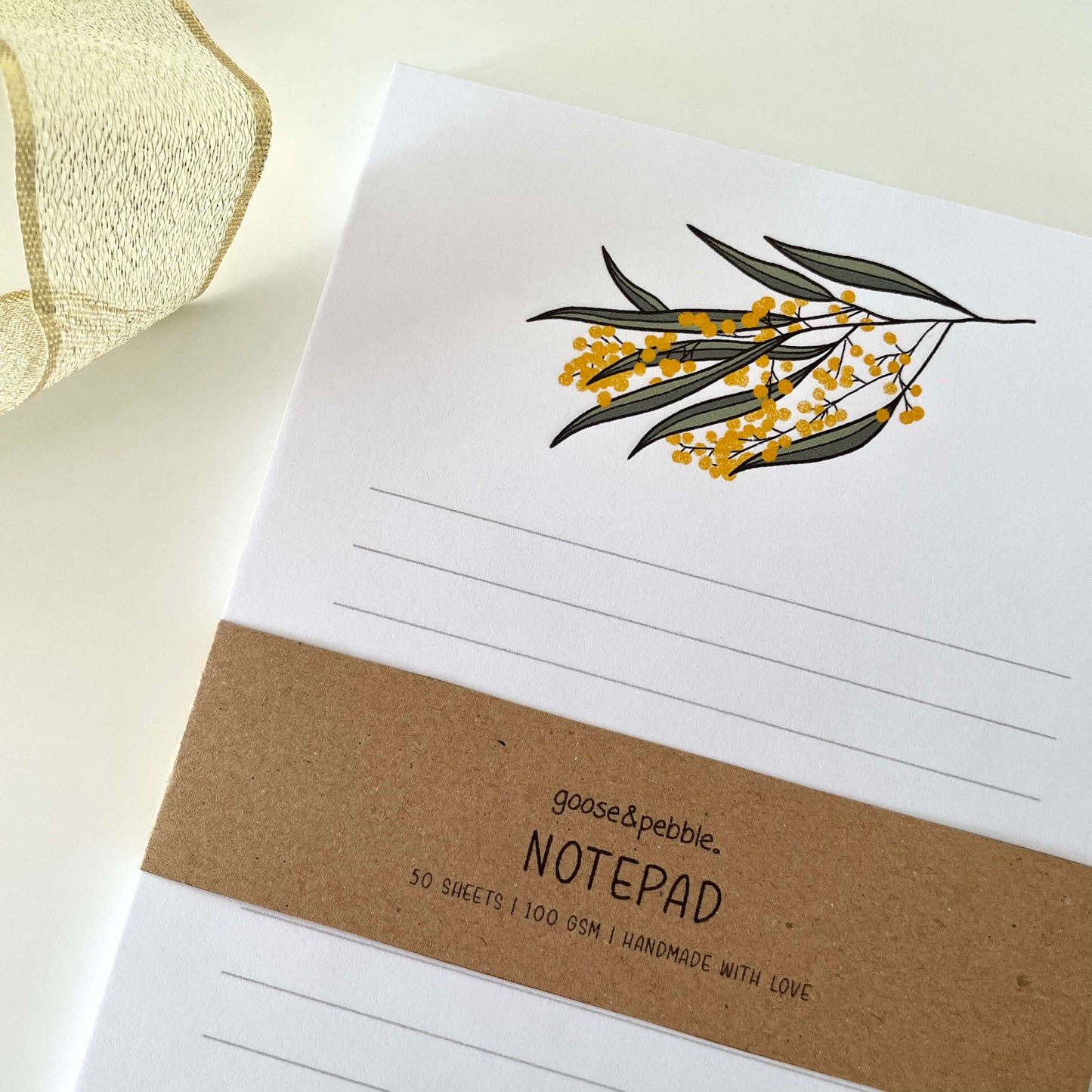 Golden Wattle Lined Notepad