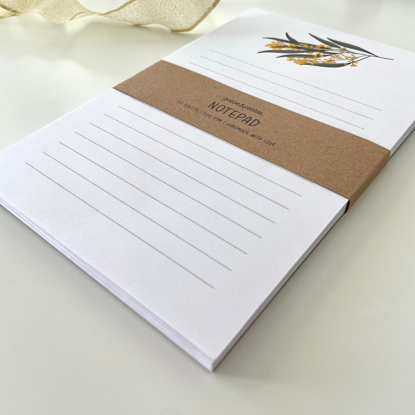 Golden Wattle Lined Notepad