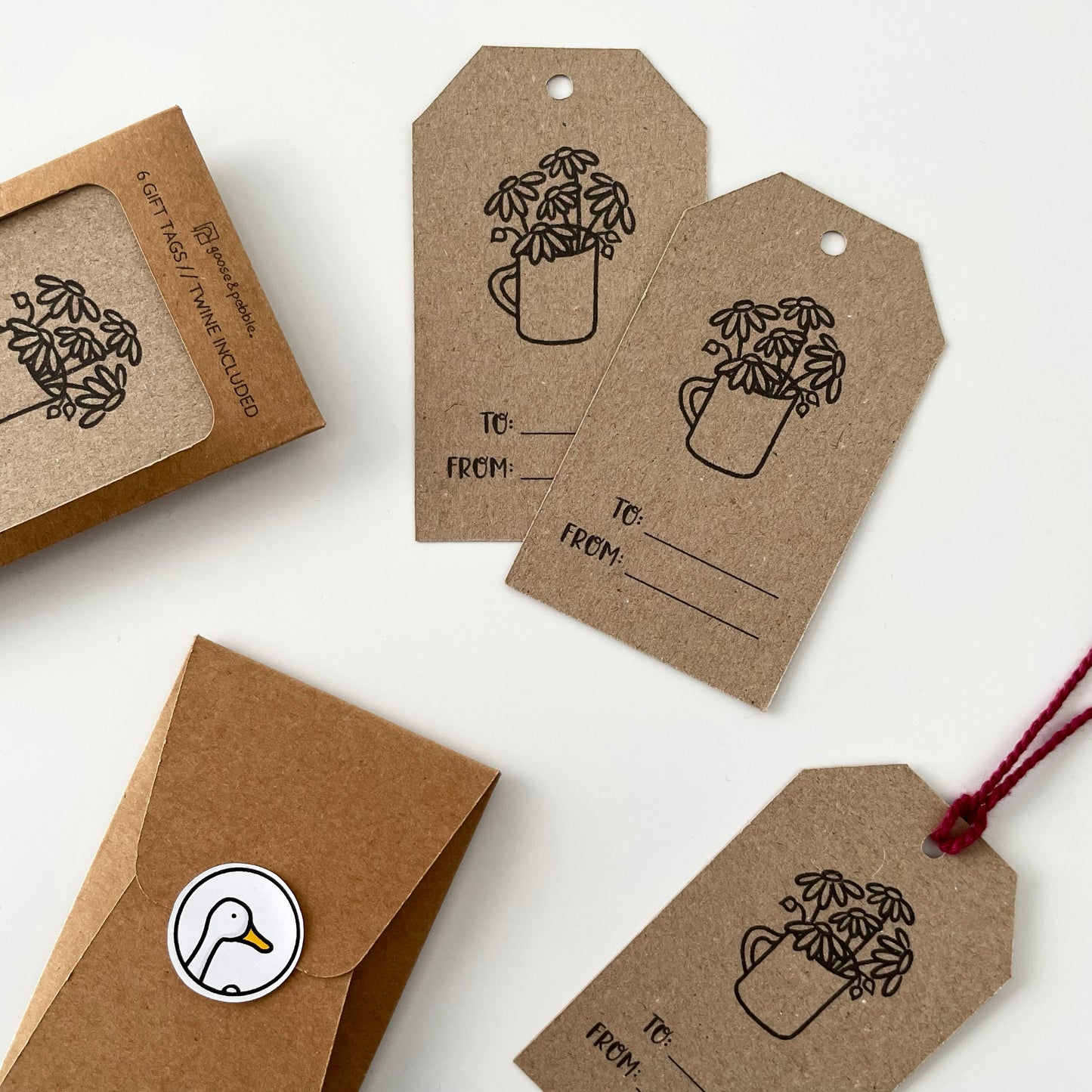Daisies in a Cup Kraft Gift Tags