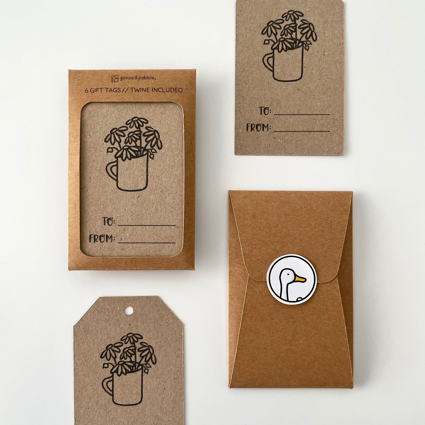 Daisies in a Cup Kraft Gift Tags