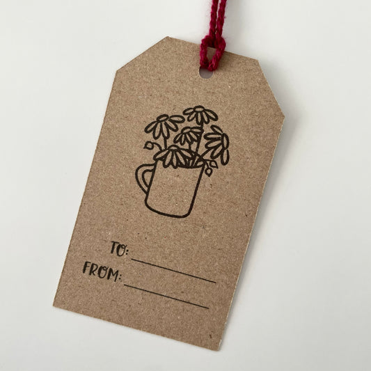 Daisies in a Cup Kraft Gift Tags