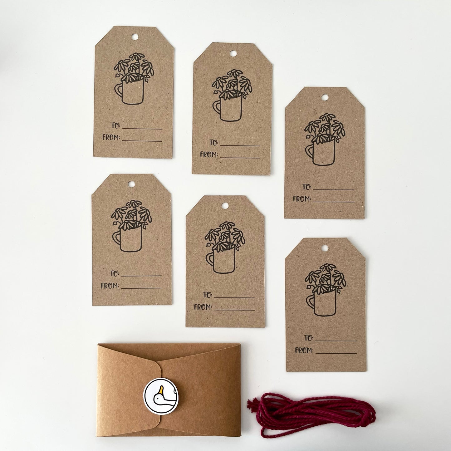 Daisies in a Cup Kraft Gift Tags