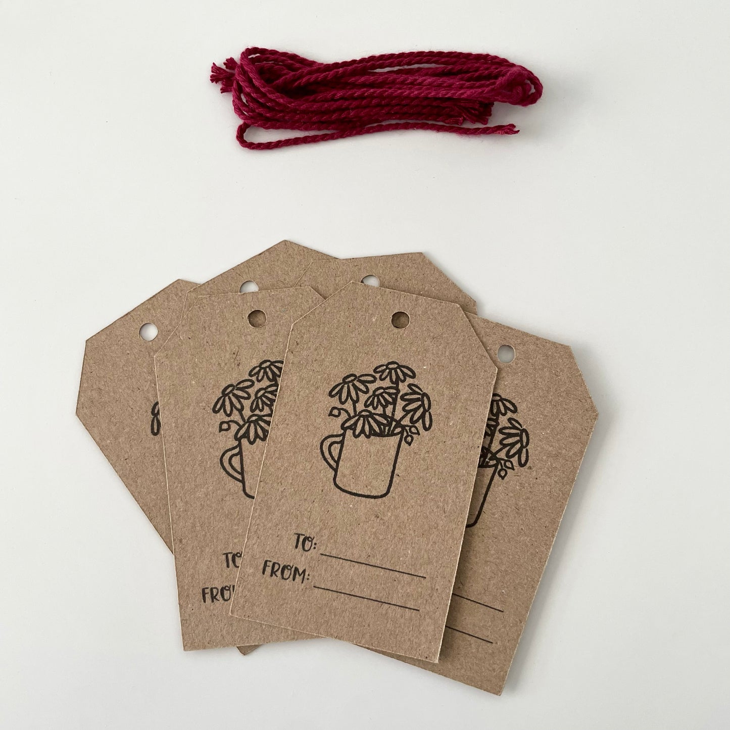 Daisies in a Cup Kraft Gift Tags