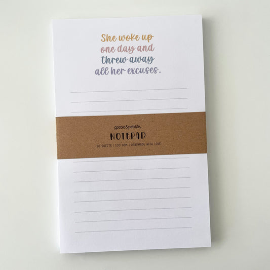 Excuses No More Lined Notepad