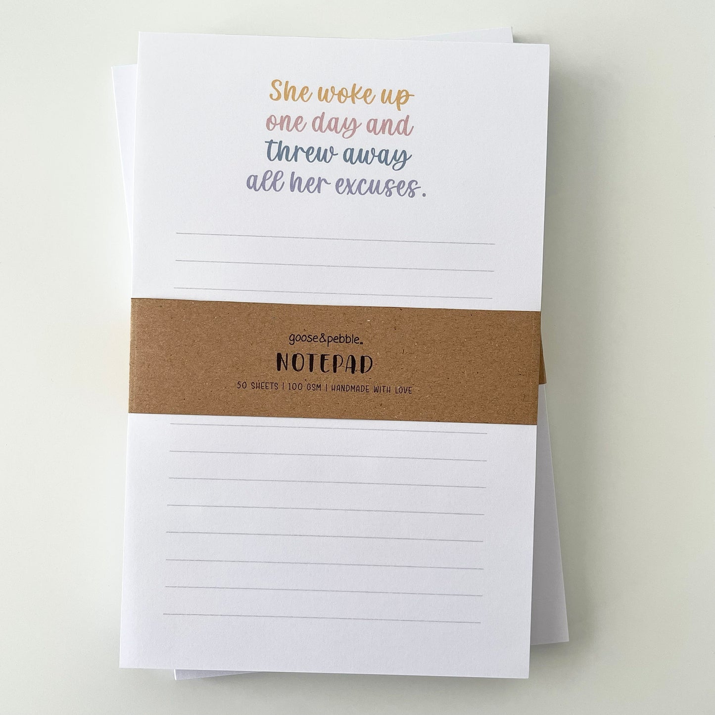 Excuses No More Lined Notepad