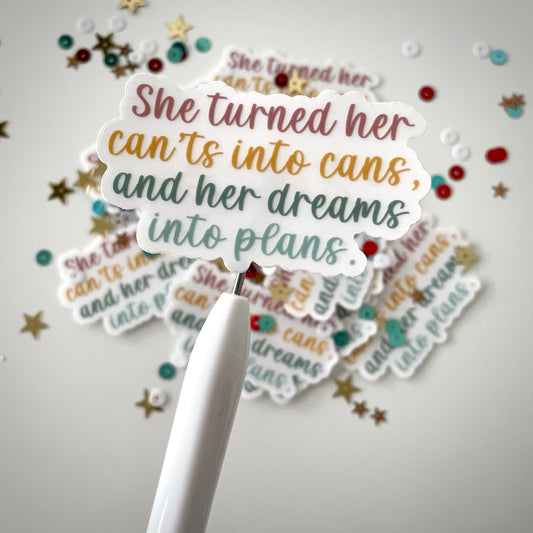 Dreams into Plans Vinyl Sticker