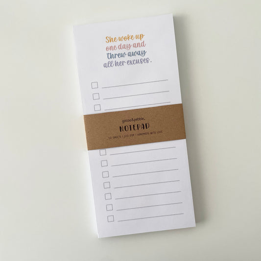 Excuses No More To-Do List Notepad