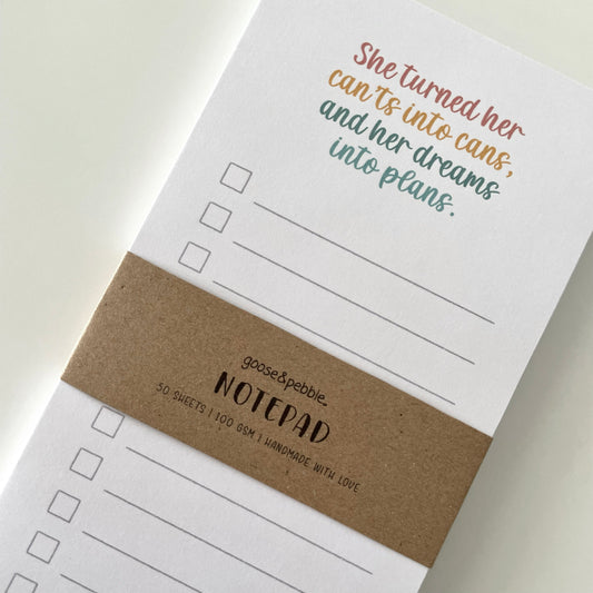 Dreams into Plans To-Do List Notepad