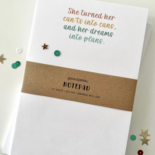 Dreams into Plans Unlined Notepad