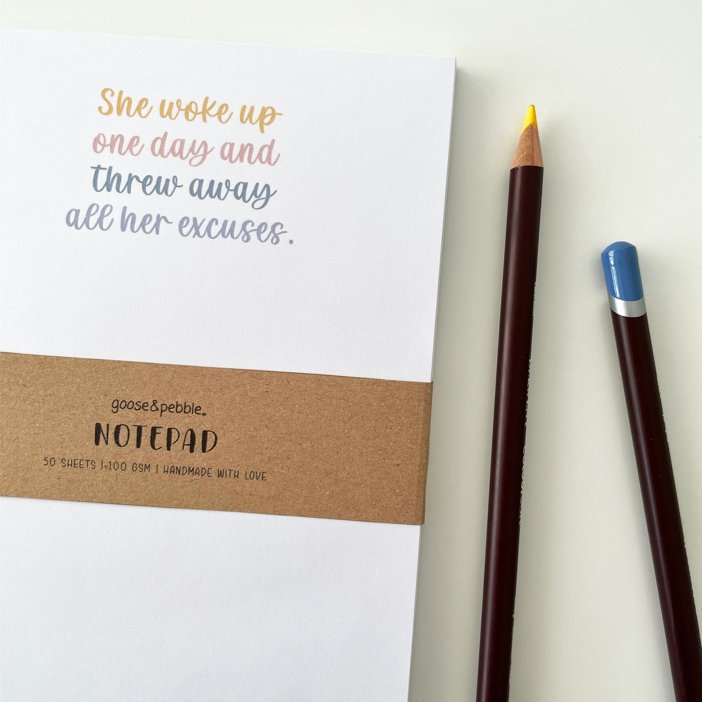 Excuses No More Unlined Notepad