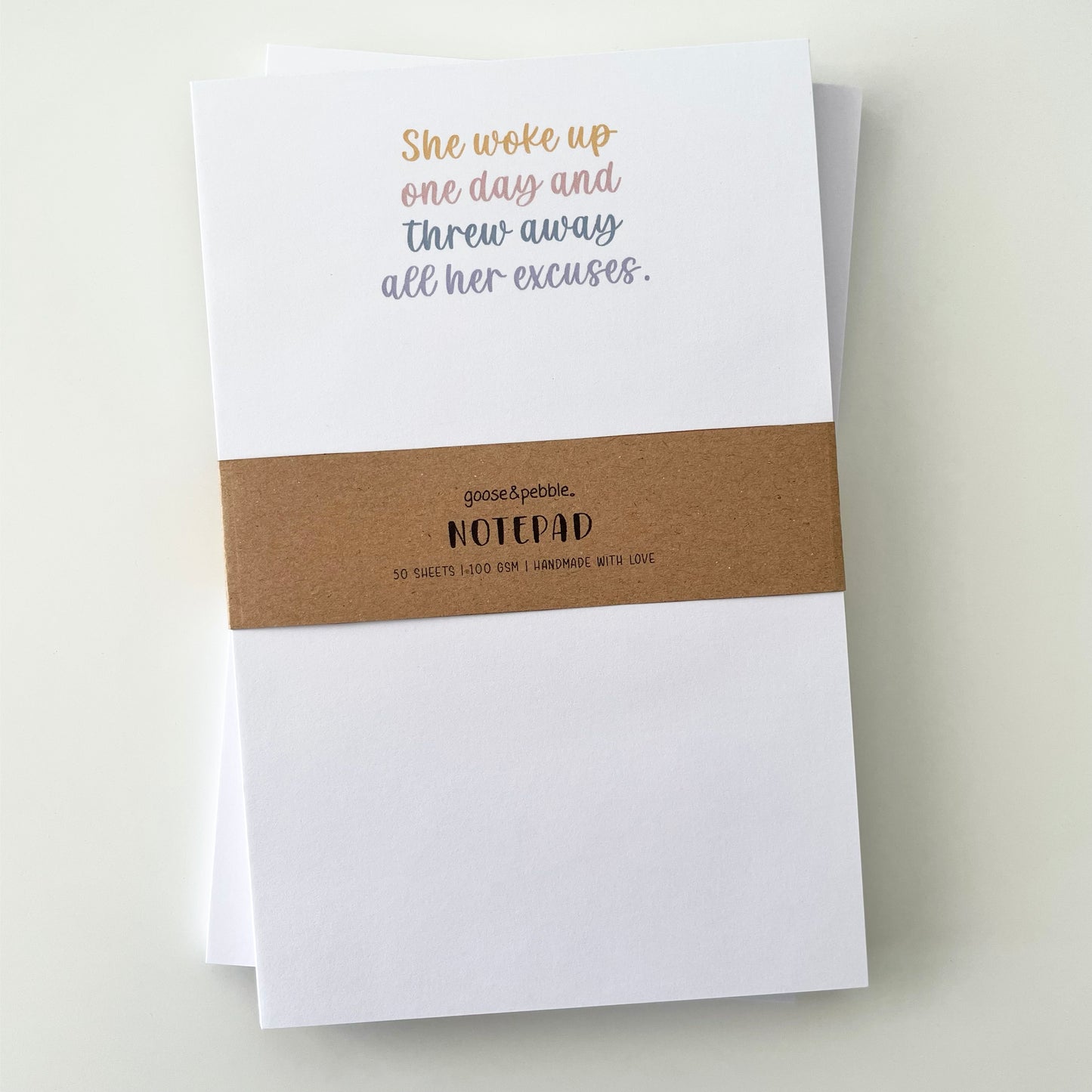 Excuses No More Unlined Notepad