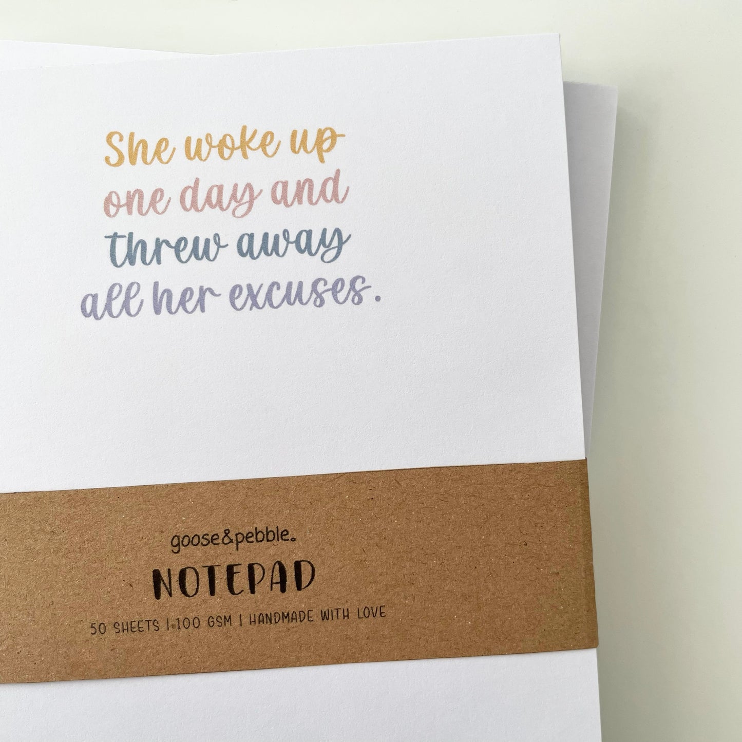 Excuses No More Unlined Notepad