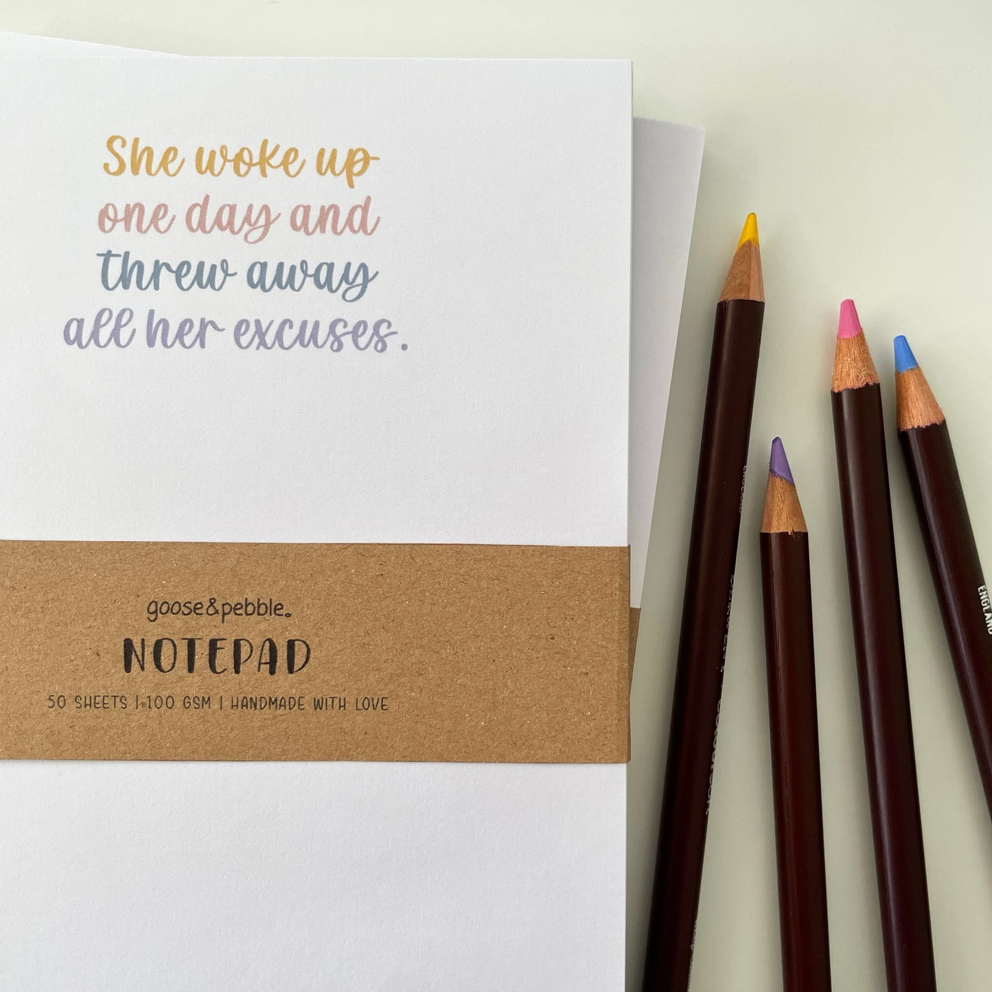 Excuses No More Unlined Notepad