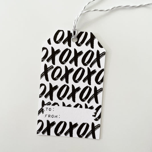 XOXO in Black Gift Tags