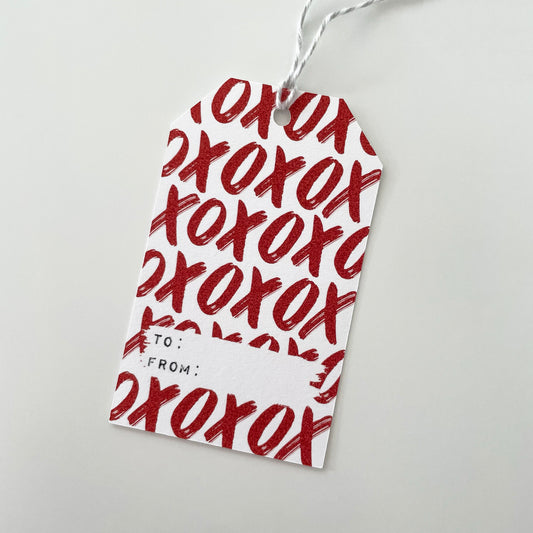 XOXO in Red Gift Tags