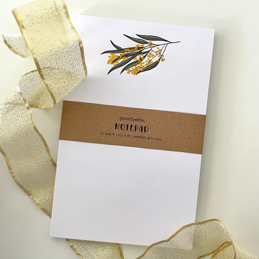 Golden Wattle Unlined Notepad