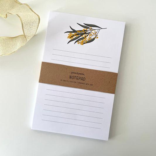 Golden Wattle Lined Notepad