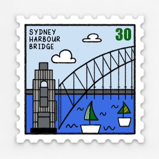Sydney Harbour Bridge Postage Stamp - Die-cut Vinyl Sticker