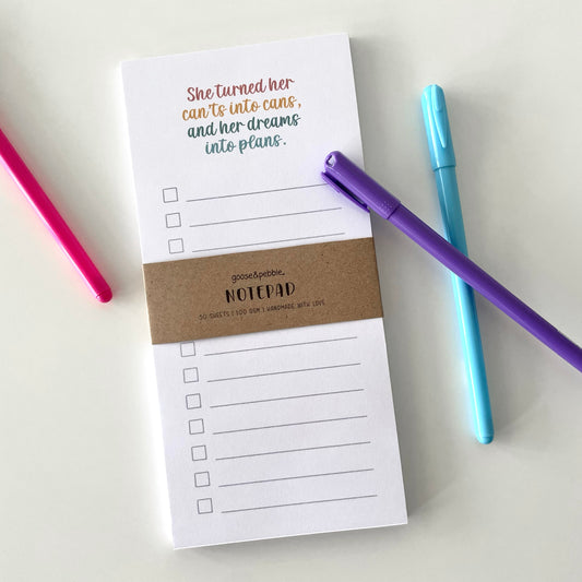 Dreams into Plans To-Do List Notepad